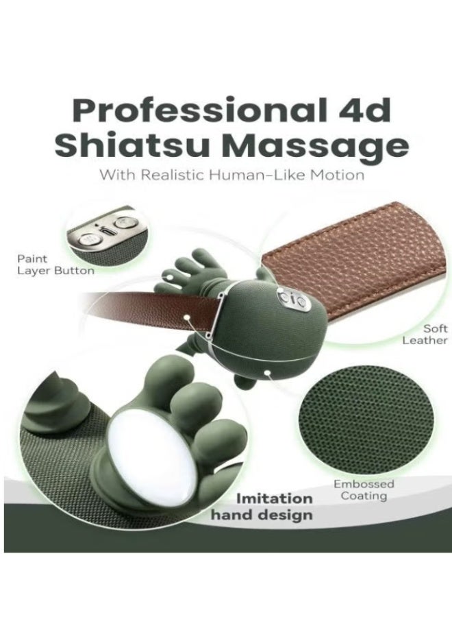 Fureul Cordless 4D Bionic Shiatsu Neck and Back Massager with Heat, Rechargeable Deep Tissue Kneading Electric Massager, Simulated Human Hand for Muscle Pain Relief & Relaxation (Green) - Image 5
