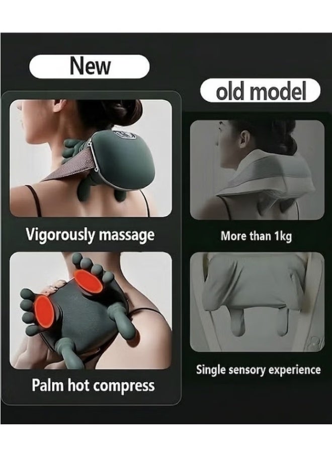 Fureul Cordless 4D Bionic Shiatsu Neck and Back Massager with Heat, Rechargeable Deep Tissue Kneading Electric Massager, Simulated Human Hand for Muscle Pain Relief & Relaxation (Green) - Image 4