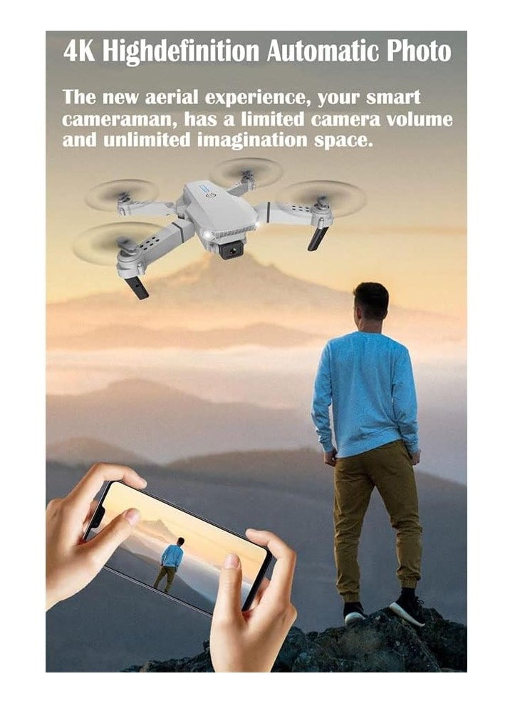 JAJEEK E88E525 Mini Drone with Dual Camera 4K HD WiFi FPV Remote Control Foldable, Black – Ultra-Portable Drone with High-Quality Aerial Shots, 360° Flip, Long Battery Life & Smart Features for Beginners and Professionals in UAE  - Image 3