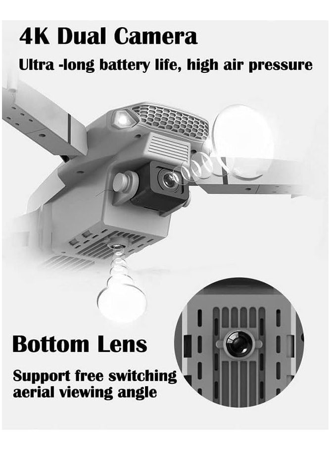 JAJEEK E88E525 Mini Drone with Dual Camera 4K HD WiFi FPV Remote Control Foldable, Black – Ultra-Portable Drone with High-Quality Aerial Shots, 360° Flip, Long Battery Life & Smart Features for Beginners and Professionals in UAE  - Image 4
