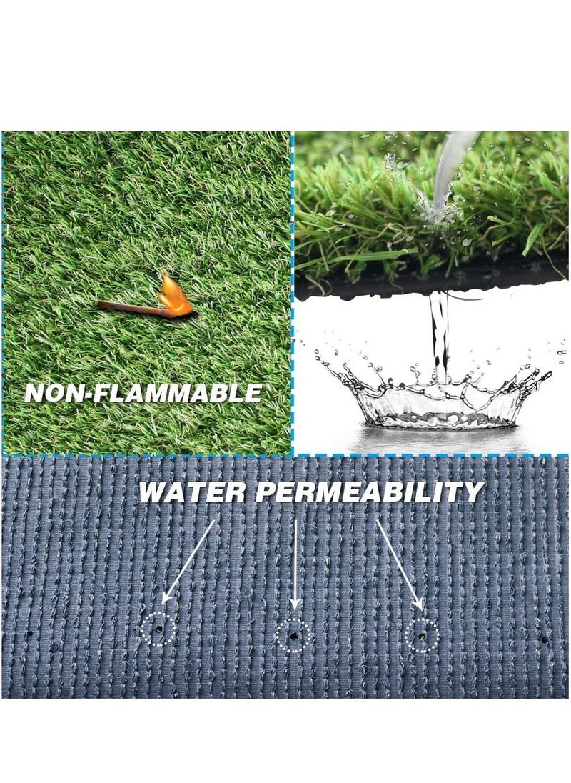 LINGWEI - Artificial Grass Rug Realistic Indoor Outdoor Garden Lawn Landscape Patio Synthetic Turf Mat Thick Fake Faux Grass 2x5m - Image 1