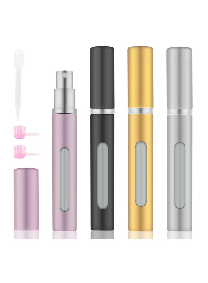 OB1 4pcs Mini Perfume Travel Bottle, Perfume Atomiser Refillable, 5ML Spray Bottles, Portable for Travel Holiday, Outdoor Activities and Business - Image 1