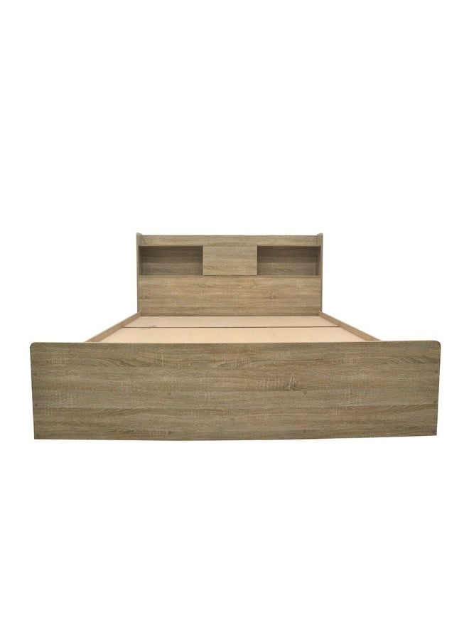 DANUBE HOME Supreme 160X200 Queen Bed Foil Lamited Strong And Sturdy Modern Design Wooden Single Bed Frame Furniture Quiet And Comfortable Beds - French Sonoma Oak - Image 2