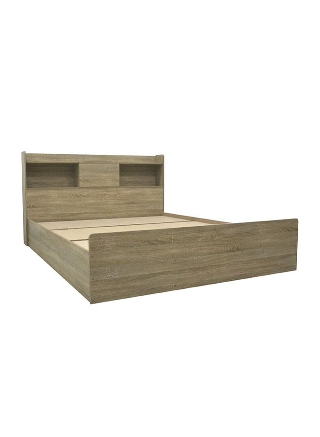 DANUBE HOME Supreme 160X200 Queen Bed Foil Lamited Strong And Sturdy Modern Design Wooden Single Bed Frame Furniture Quiet And Comfortable Beds - French Sonoma Oak - Image 3