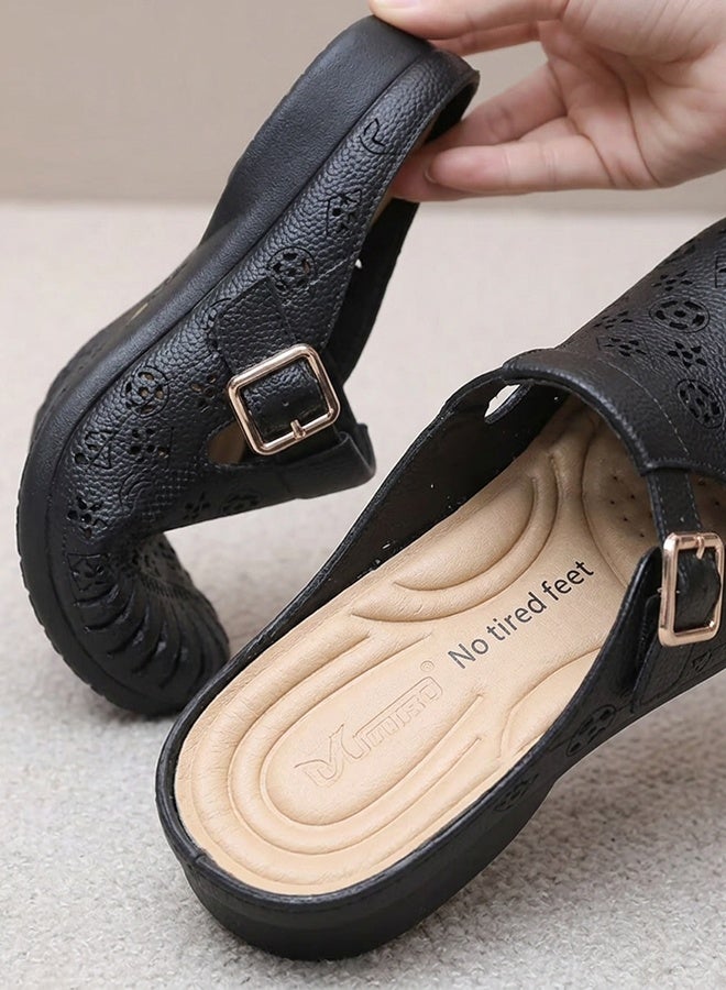 Easy-Wear Soft-Soled Non-Slip Half-Open Comfort Footwear - Image 4