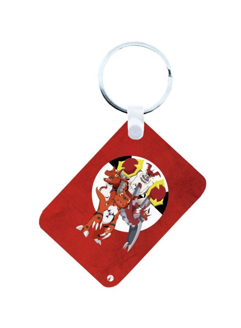 RKN Anime Digimon Printed Keychain Red/Brown/Grey