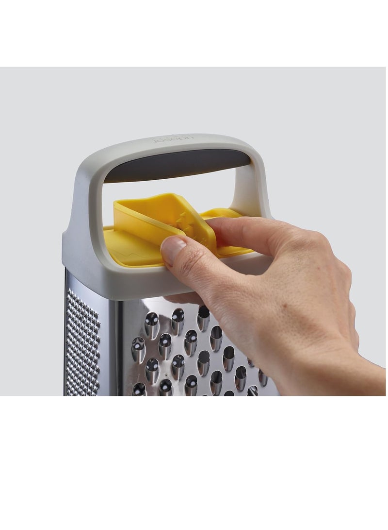 Joseph Joseph مبشرة جوزيف جوزيف متعددة الاستخدامات مع قبضة طعام دقيقة، شفرات من الفولاذ المقاوم للصدأ للتبشير والتقطيع، قاعدة غير قابلة للانزلاق، آمنة للغسل في غسالة الصحون - Image 3