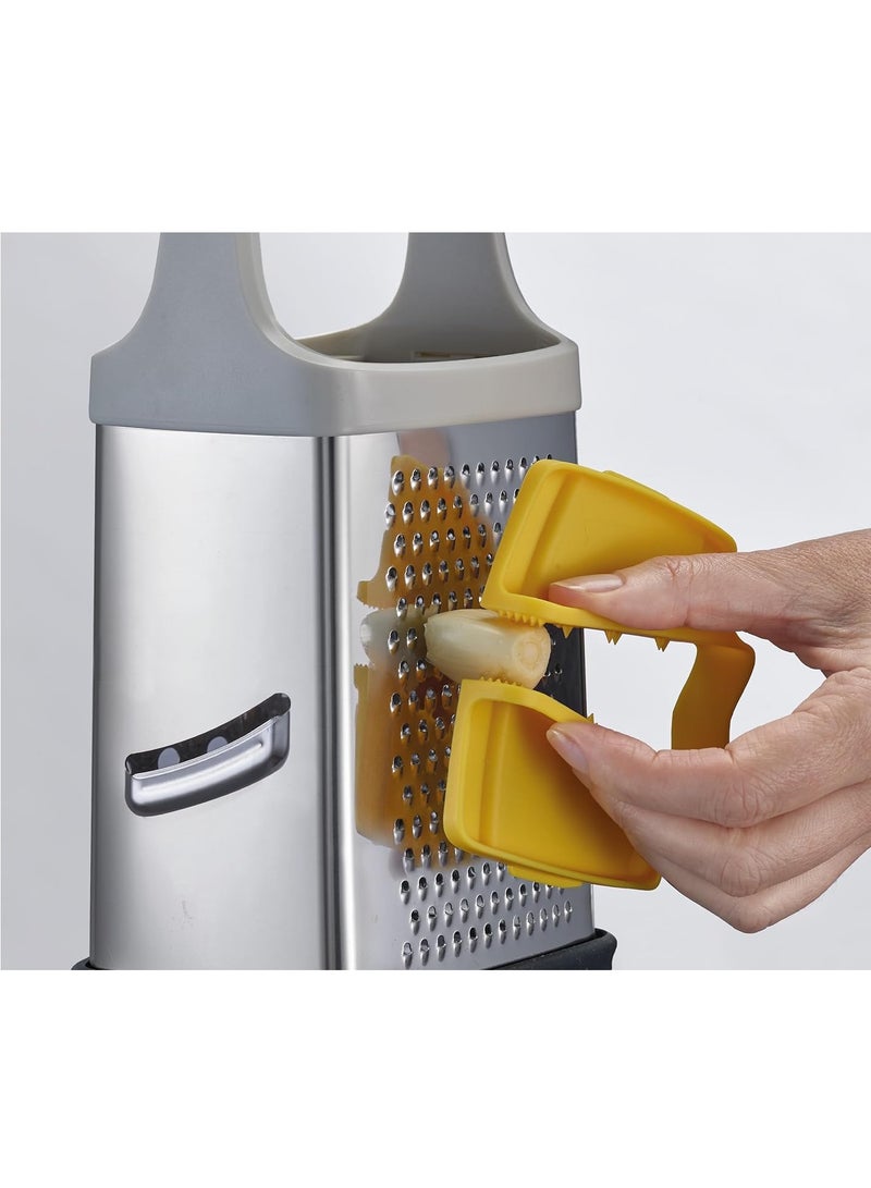 Joseph Joseph مبشرة جوزيف جوزيف متعددة الاستخدامات مع قبضة طعام دقيقة، شفرات من الفولاذ المقاوم للصدأ للتبشير والتقطيع، قاعدة غير قابلة للانزلاق، آمنة للغسل في غسالة الصحون - Image 4