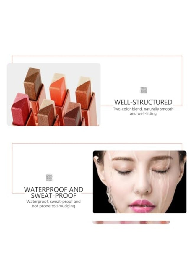 2 in 1 Double Color Eyeshadow Stick, Gradient Shimmer Eye Shadow Stick, Long Lasting Waterproof Easy to Color Eye Makeup for Beginners 6PCS - Image 3
