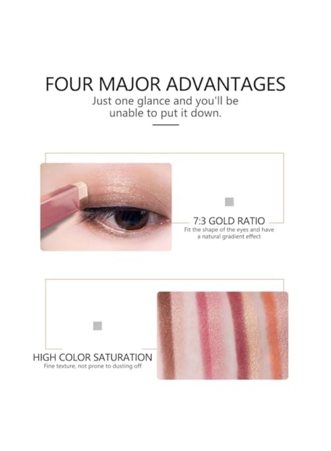2 in 1 Double Color Eyeshadow Stick, Gradient Shimmer Eye Shadow Stick, Long Lasting Waterproof Easy to Color Eye Makeup for Beginners 6PCS - Image 2