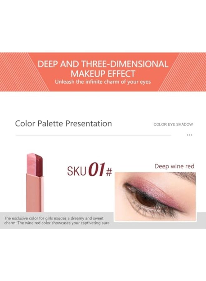 2 in 1 Double Color Eyeshadow Stick, Gradient Shimmer Eye Shadow Stick, Long Lasting Waterproof Easy to Color Eye Makeup for Beginners 6PCS - Image 5