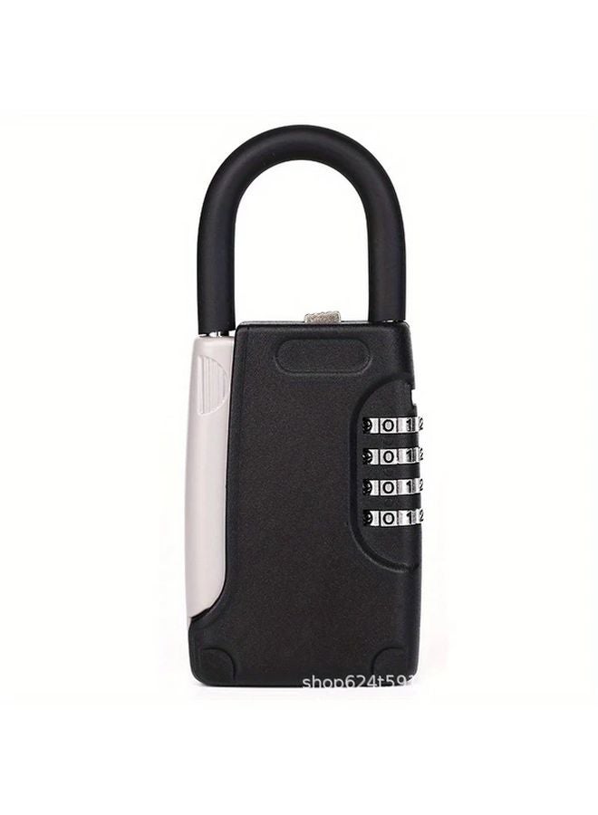 Black Heavy Duty Metal Key Safe 4 Digit Combination Portable Wall Mounted Organizer Box - Image 1