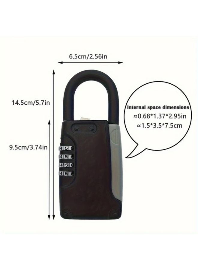 Black Heavy Duty Metal Key Safe 4 Digit Combination Portable Wall Mounted Organizer Box - Image 5