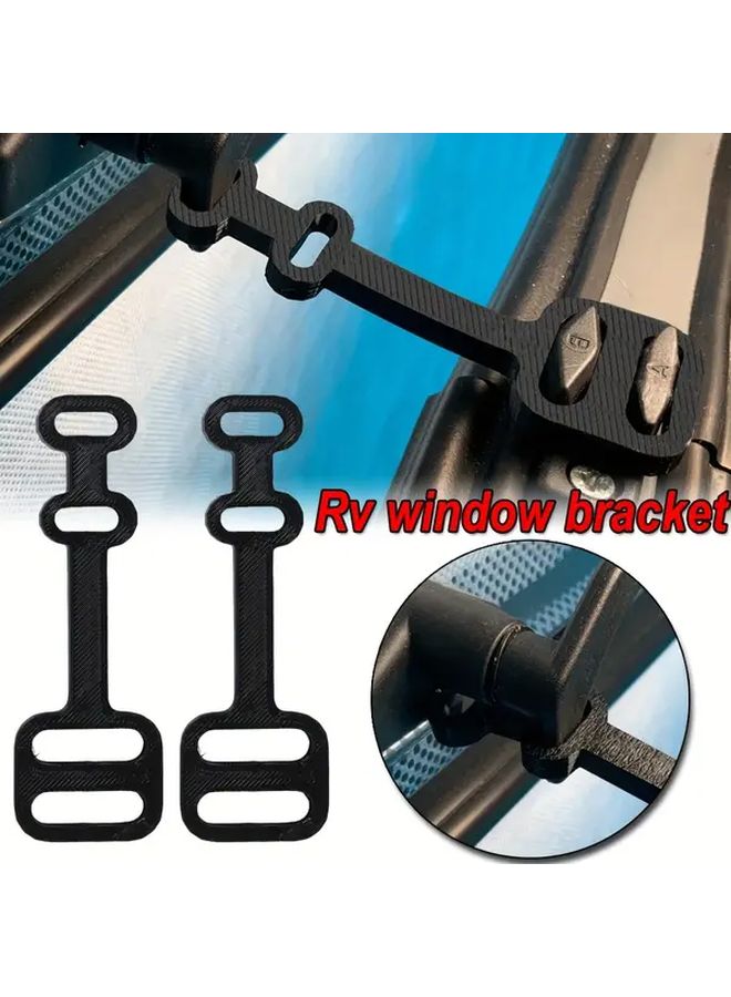2pcs Adjustable RV Window Ventilation Stays With Locking Brackets No Drill Installation - Image 1