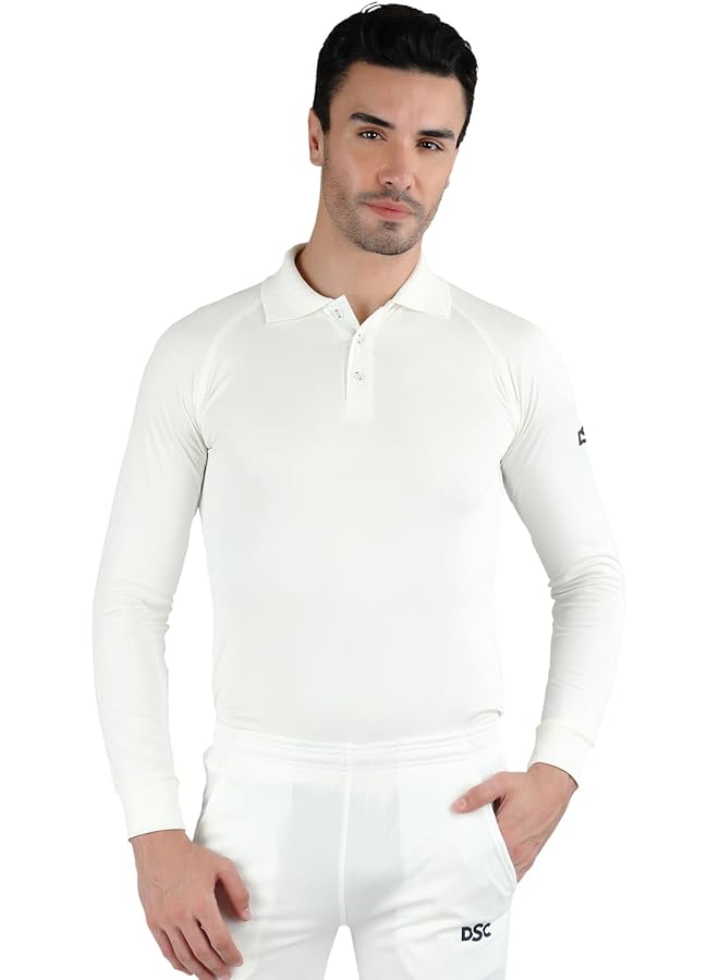 دي أس سي 1500254 تيشيرت أتموس للكريكيت بأكمام كاملة من البوليستر مقاس Xx Large (أبيض/أزرق داكن) - Image 1