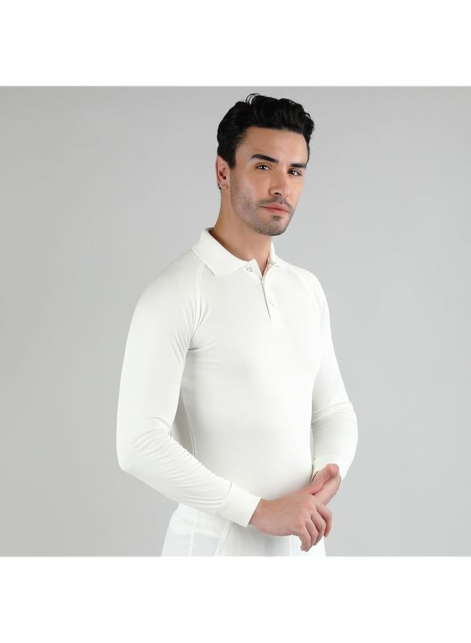 دي أس سي 1500254 تيشيرت أتموس للكريكيت بأكمام كاملة من البوليستر مقاس Xx Large (أبيض/أزرق داكن) - Image 5