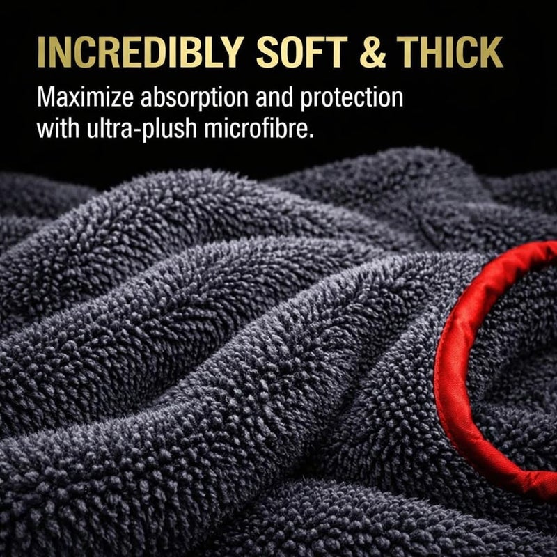 Towelogy Ultra Thick Microfiber Car Towels - 3 Pack, 1200GSM, 40x40cm - Image 4