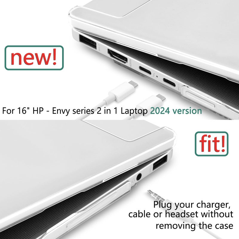 Batianda Crystal Clear Case for HP Envy x360 16-inch 2-in-1 Laptop 2024, Lightweight Hard Shell with Scratch-Resistant Protection, Precise Cutouts, Easy Installation, NOT Fitting Any Other HP - Image 4