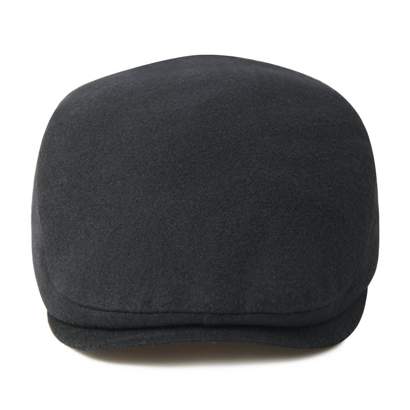 FEINION Men Wool Blend Flat Cap Tweed Newsboy Ivy Hat (Black) - Image 4