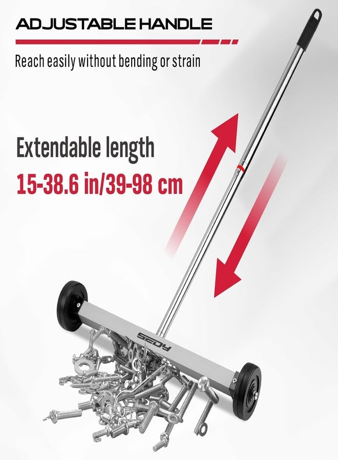 SEDY Magnet Sweeper Magnetic Nail Roller: 17-Inch Heavy Duty Magnet Nail Pickup Rolling Tool with Telescoping Adjustable Handle 8.8-Pound Capacity Ideal for Workshop Garage Yard Construction Cleanup - Image 4