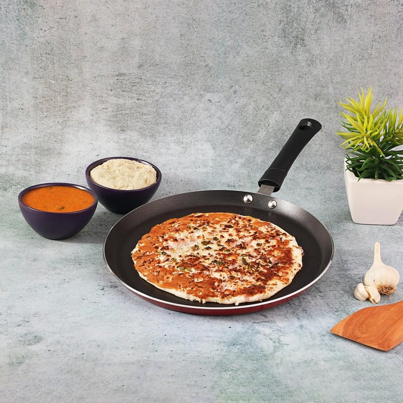Shree VINAYAK Traders Special nonstick tawaa, Flat Base dosa Tawa, 28cm*1.8cm (3 Layered Coated)  - Image 3