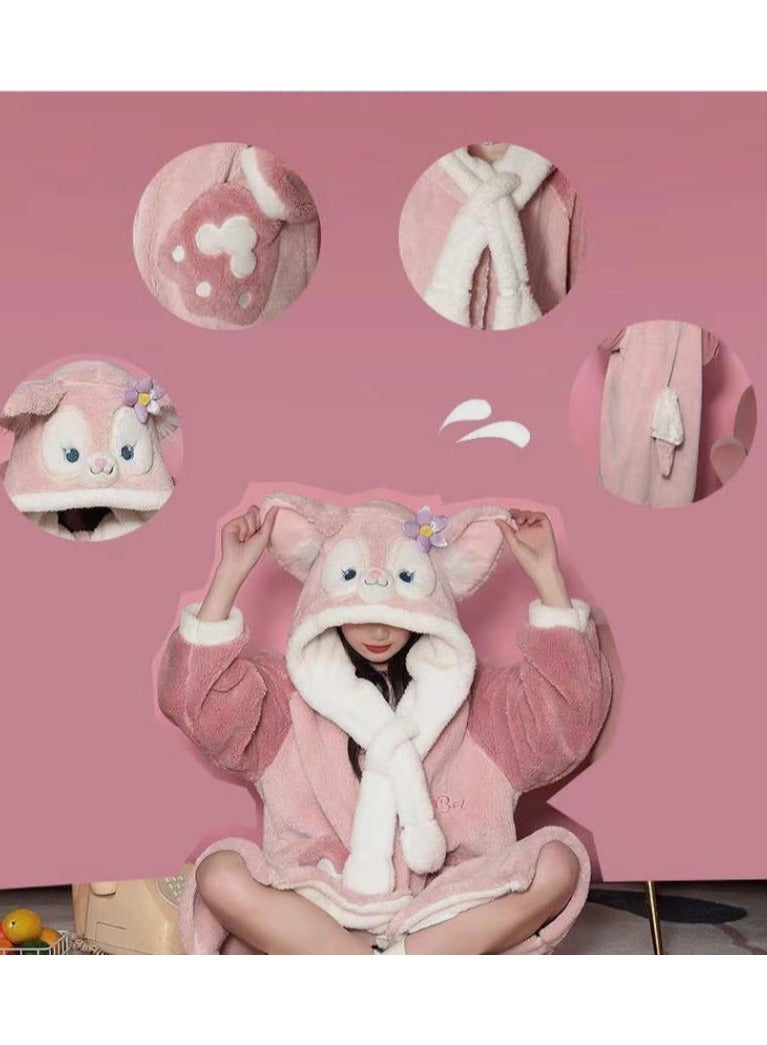 KUYING Autumn and winter plush insulation coral velvet cartoon pajamas, home wear pajamas  - Image 2