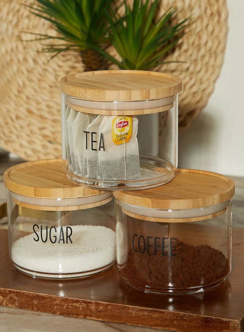Sass & Belle Set Of 3 Tea Coffee & Sugar Stacking Jars