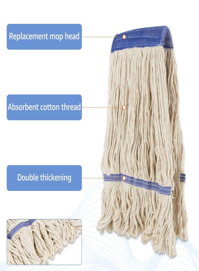 CertBuy 6 Pack Mop Head Replacement, Mop Heads Commercial Replacement Heavy Duty String Mop Refills Mop Head Replacement for Home Industrial and Commercial Use Cleaning (White) - Image 3