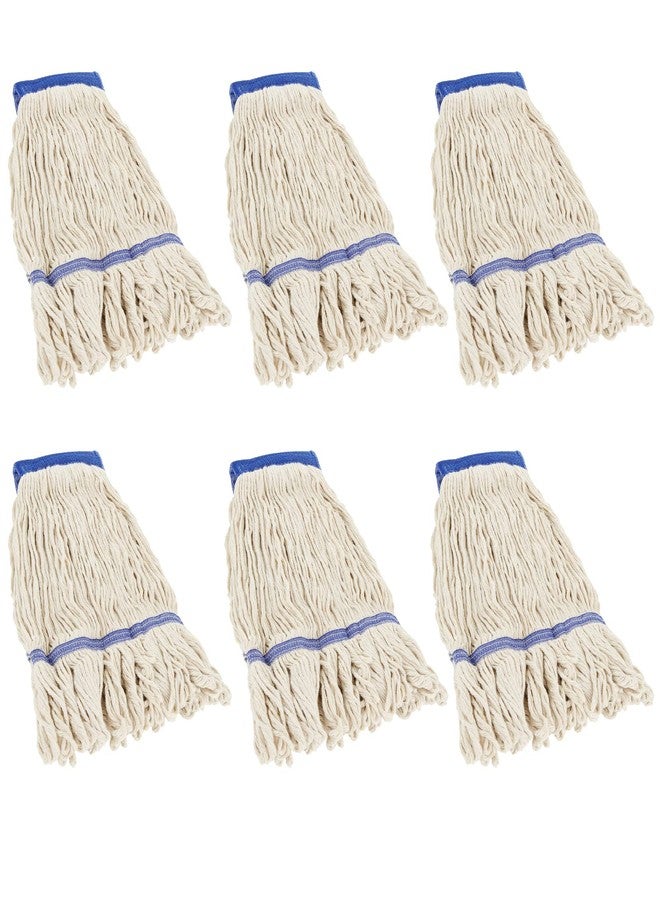 CertBuy 6 Pack Mop Head Replacement, Mop Heads Commercial Replacement Heavy Duty String Mop Refills Mop Head Replacement for Home Industrial and Commercial Use Cleaning (White) - Image 1