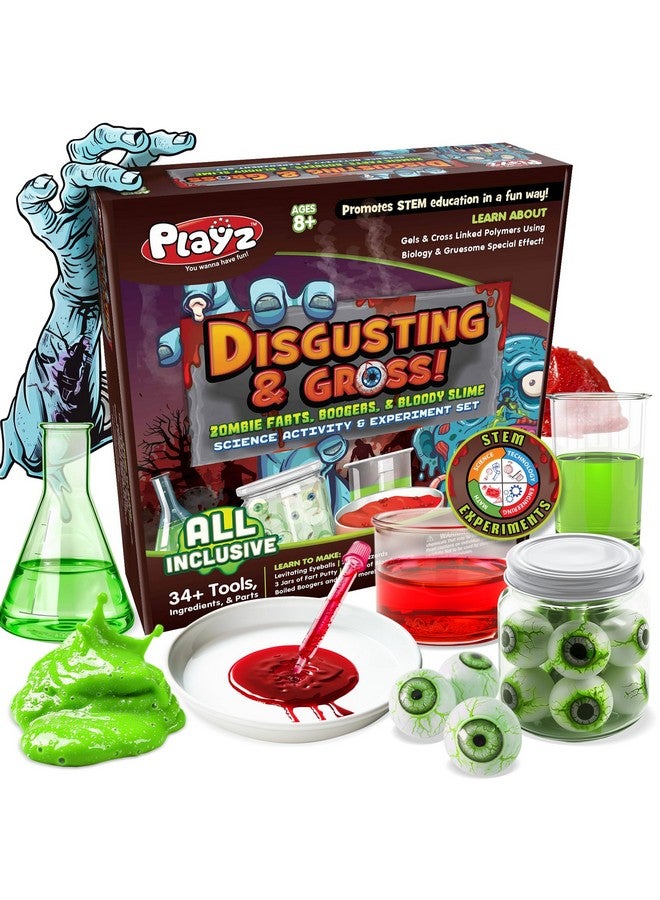Playz Disgusting N' Gross Zombie Poop - Diy Stem Learning & Educational Science Kit For Kids Age 8 9 10 11 12 13+ Years Old With 34+ Experiment Tools - Kids Toys And Craft Activities For Boys & Girls  - Image 1