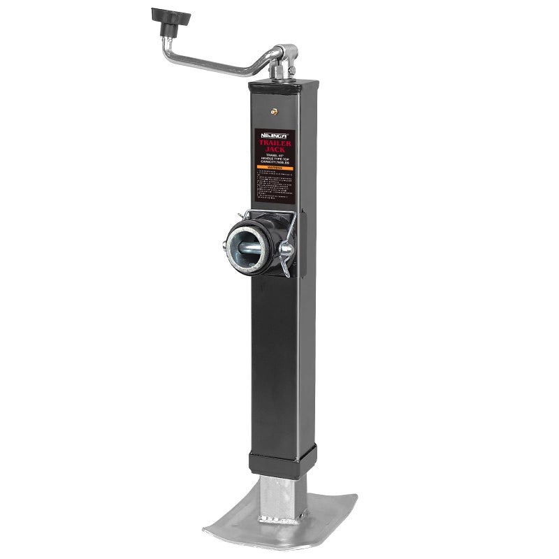 15 7000lbs Weld On Square Pipe Mount Drop Leg Swivel Trailer Jack with Footplate and Topwind Handle