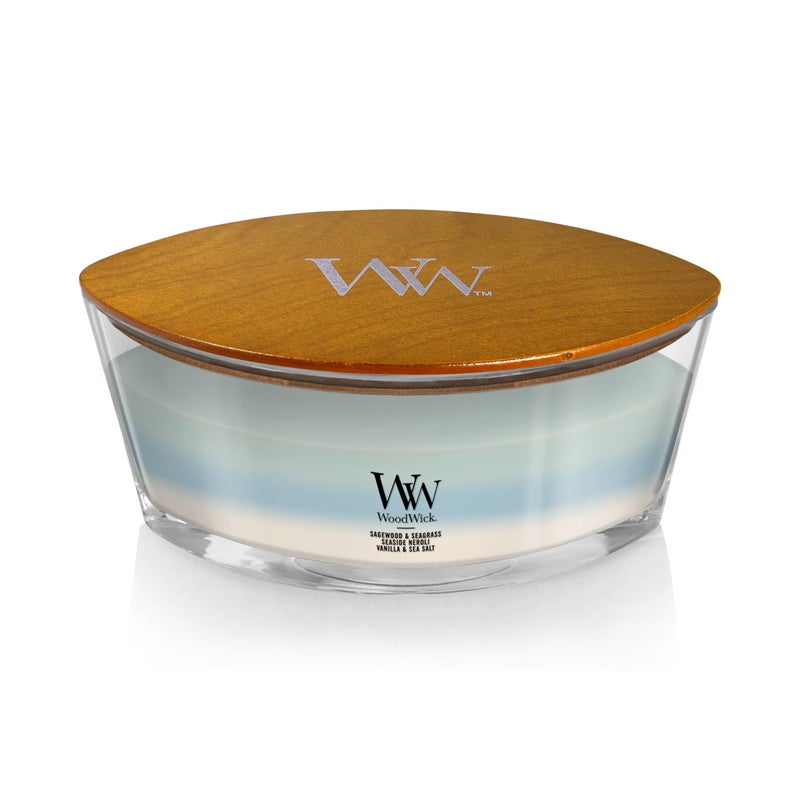 WoodWick Oceanic Trilogy Gifts for Women and Men, 16 oz Ellipse Trilogy Candle with Crackling Wick - Image 2