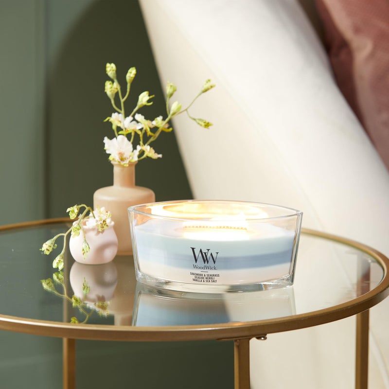 WoodWick Oceanic Trilogy Gifts for Women and Men, 16 oz Ellipse Trilogy Candle with Crackling Wick - Image 4
