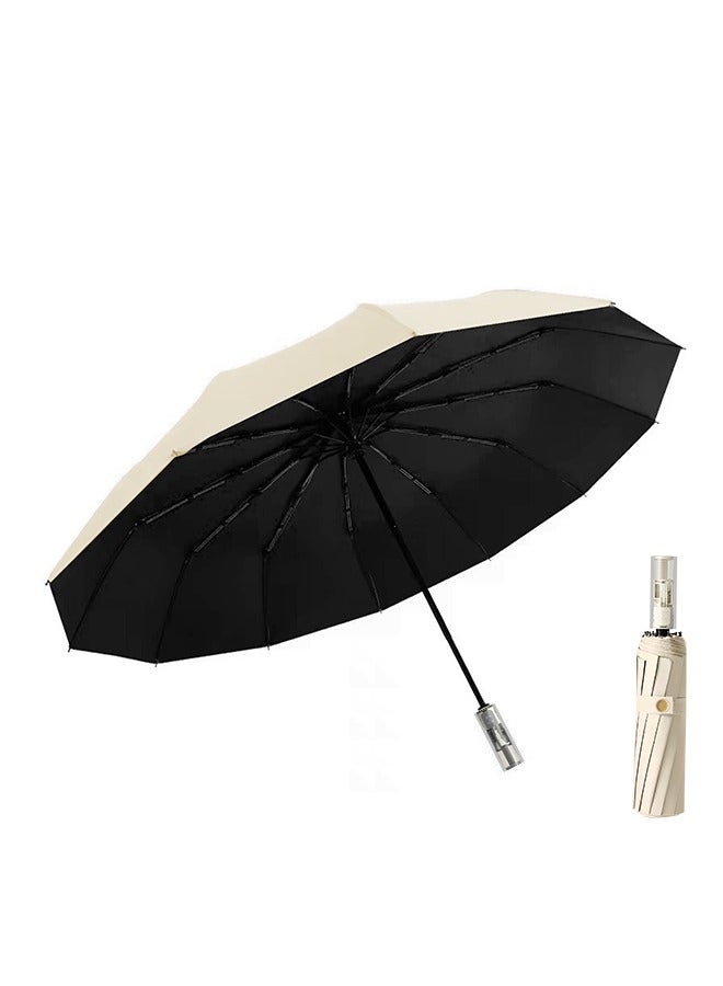Large Umbrella With 24 Strong Ribs, Uv50+ Parasols, Self-Retracting Heat-Insulating Umbrella, For Dust, Rainy And Hot Weather - Image 1