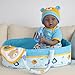 EKOKIZ Lifelike Reborn Baby Doll 18Inch Realistic African American Baby Dolls Weighted Newborn Boy Doll Soft Cloth Body Real Life Dolls Gift for Kids 3 Complete with Clothes and Toy Accessories - Image 4
