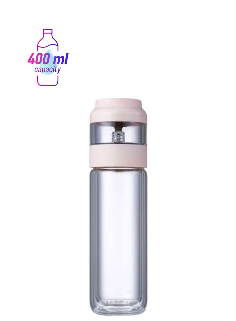 Xiaomi Quange Tea Infuser Water Bottle Light Pink/Clear 25x9x9cm - Image 1