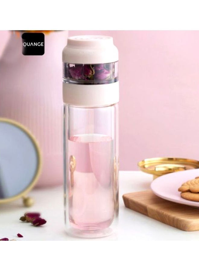 Xiaomi Quange Tea Infuser Water Bottle Light Pink/Clear 25x9x9cm - Image 3