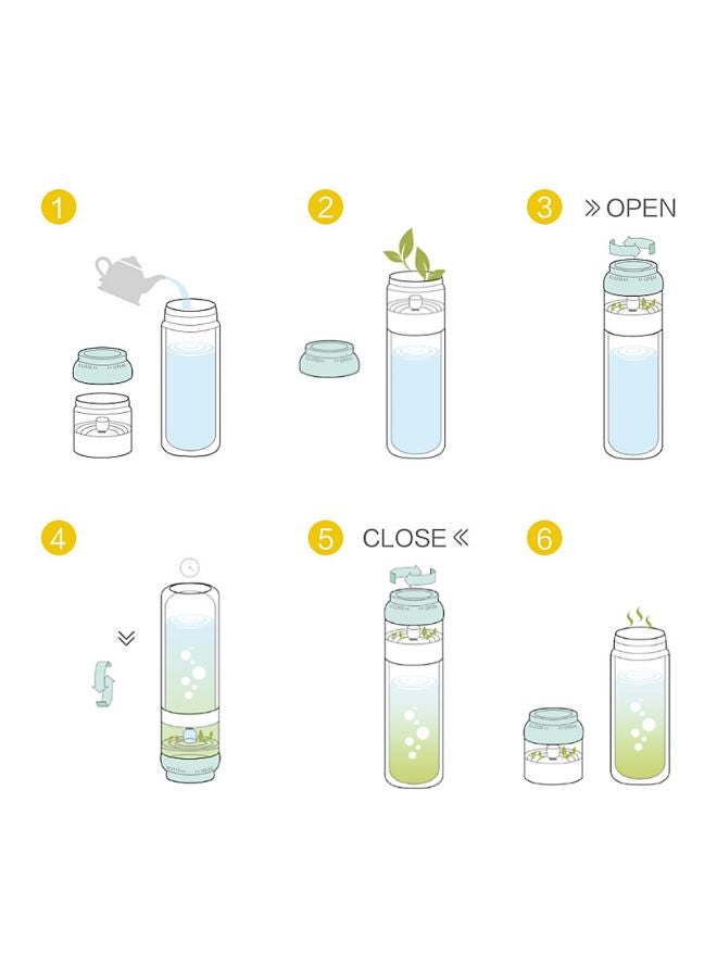 Xiaomi Quange Tea Infuser Water Bottle Light Pink/Clear 25x9x9cm - Image 4