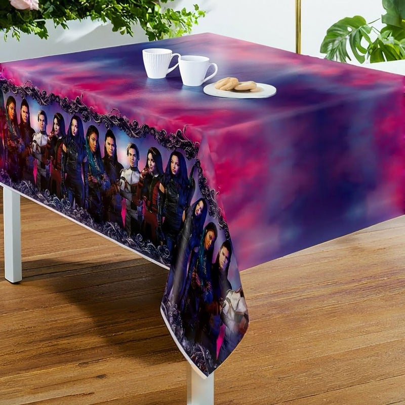 Unique Disney Descendants 3 Rectangular Plastic Table Cover  54 x 84 1 Pc  Multicolor  EasytoClean Tablecover Perfect for Themed Celebrations - Image 3