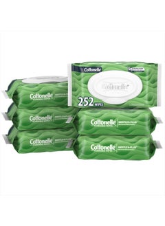 Cottonelle GentlePlus Flushable Wet Wipes with Aloe & Vitamin E, 6 Flip-Top Packs, 42 Wipes Per Pack (252 Total Wipes), Packaging May Vary  - Image 1