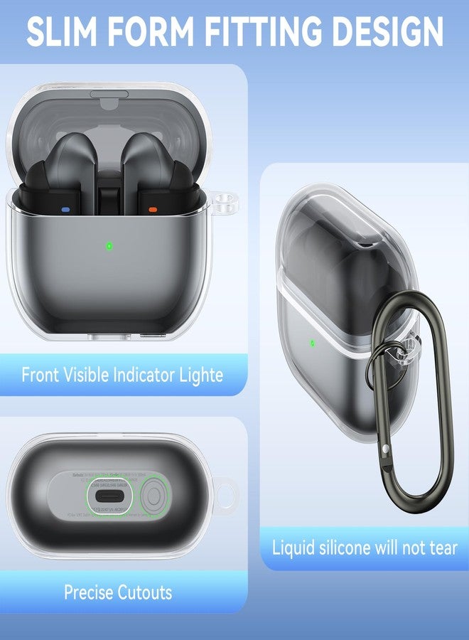 Meliya for Samsung Galaxy Buds 3 Pro & Galaxy Buds 3 Case Cover, Soft Silicone Protective Case Accessories with Carabiner & Cleaner kit for Men Women (Clear) - Image 4