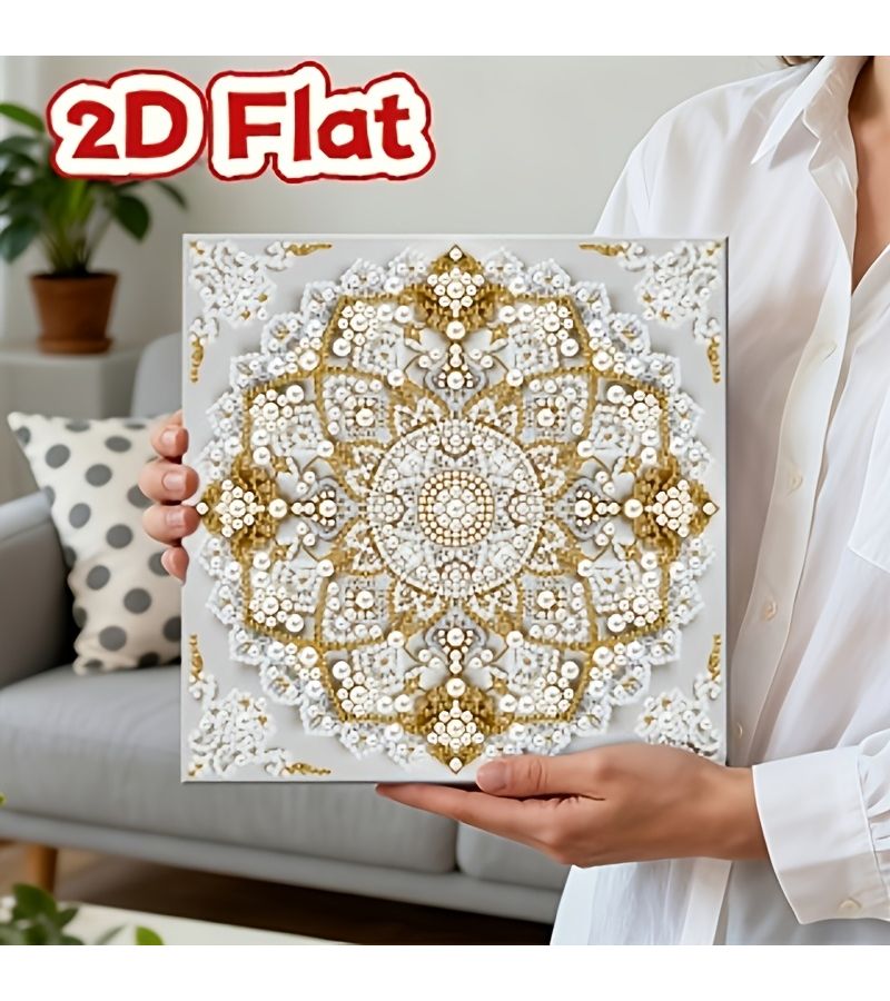 Frameless Diamond Painting Kit Minimalist Mandala Pearl Art For Home Wall Decor - Image 3