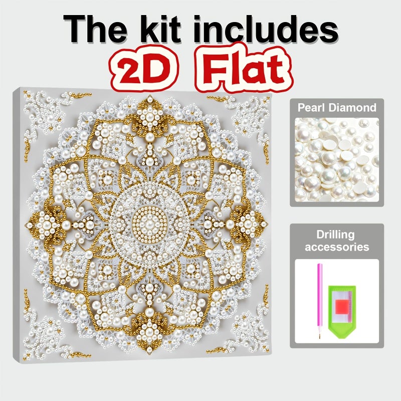 Frameless Diamond Painting Kit Minimalist Mandala Pearl Art For Home Wall Decor - Image 2