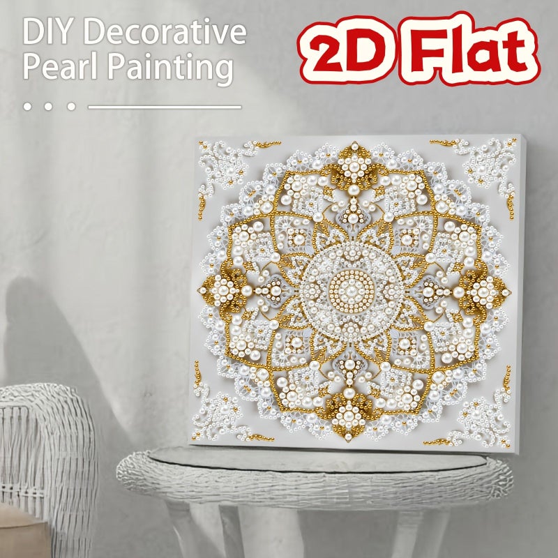 Frameless Diamond Painting Kit Minimalist Mandala Pearl Art For Home Wall Decor - Image 1