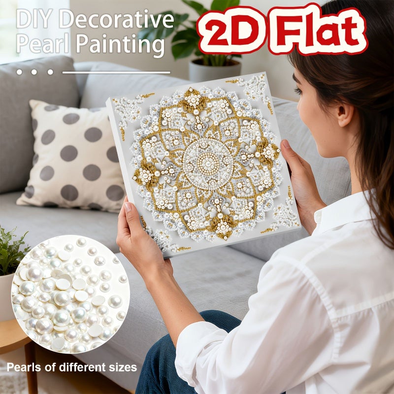 Frameless Diamond Painting Kit Minimalist Mandala Pearl Art For Home Wall Decor - Image 5