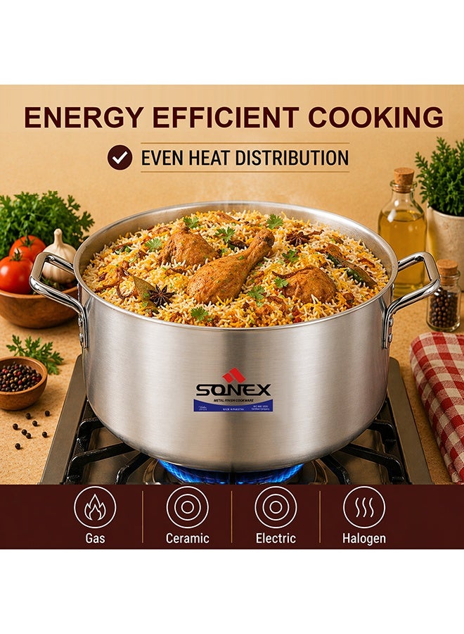 SONEX Classic Aluminium Cooking Pot Set 6 PCS with Lids, Extra Large Stock Pots (36, 38.5, 41 cm | 18L, 24L, 29L), Heavy Duty, Bulk Cooking, Catering & Commercial Use, Gas & Electric Compatible - Image 5