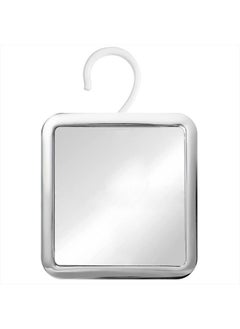 Fogless Shower Mirror for Shaving with Hook for Hanging, Anti Fog Shatterproof Surface and 360° Swivel, 6.3" x 6.3" (Chrome)