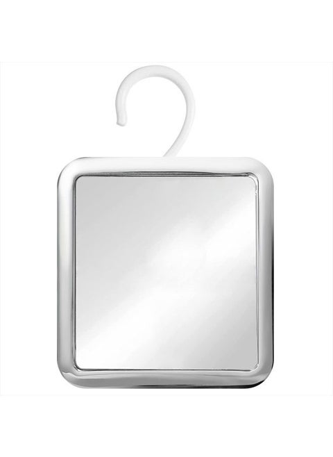 Fogless Shower Mirror for Shaving with Hook for Hanging, Anti Fog Shatterproof Surface and 360° Swivel, 6.3" x 6.3" (Chrome)