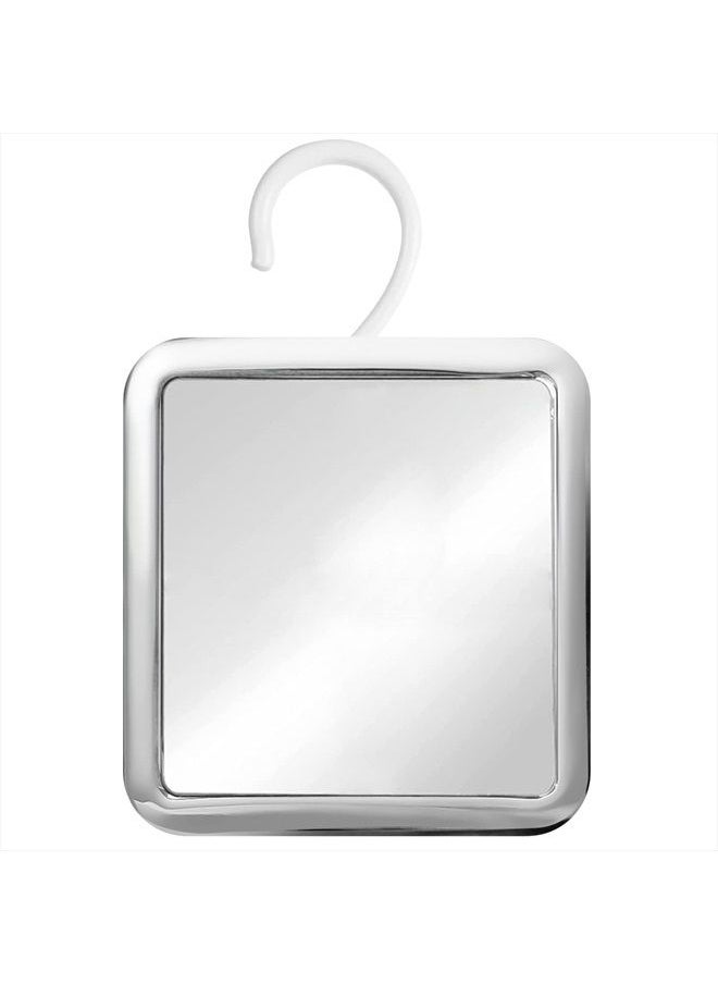 Mirrorvana Fogless Shower Mirror for Shaving with Hook for Hanging, Anti Fog Shatterproof Surface and 360° Swivel, 6.3" x 6.3" (Chrome)  - Image 1