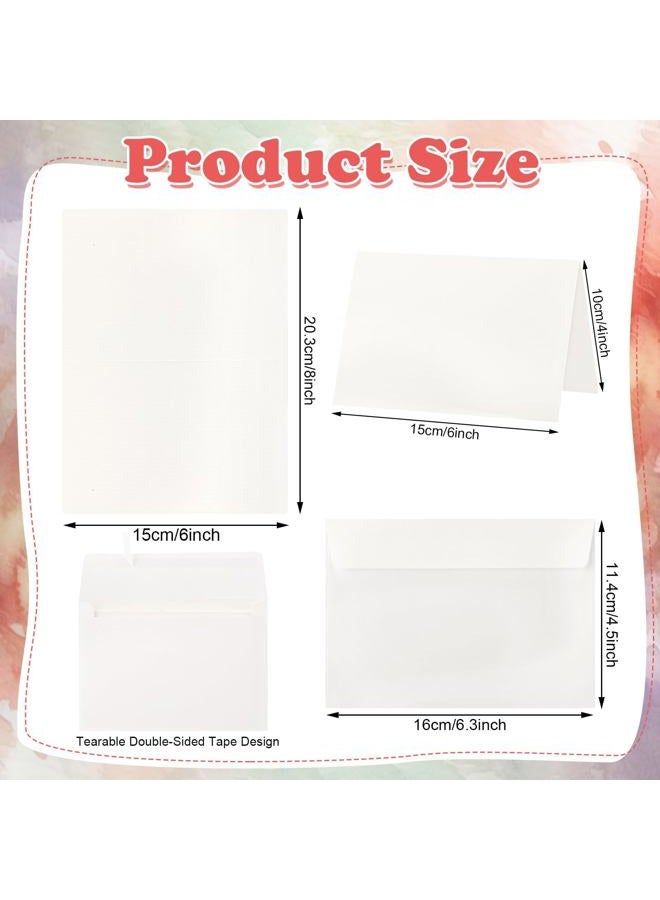 ProSuites 70 Sets Blank Watercolor Cards with Envelopes, 140lb/300GSM Cotton Watercolor Paper Cards, 4 x 6 in Foldable Watercolor Postcards with Envelopes for Greeting Cards Birthday Wedding Invitations - Image 2
